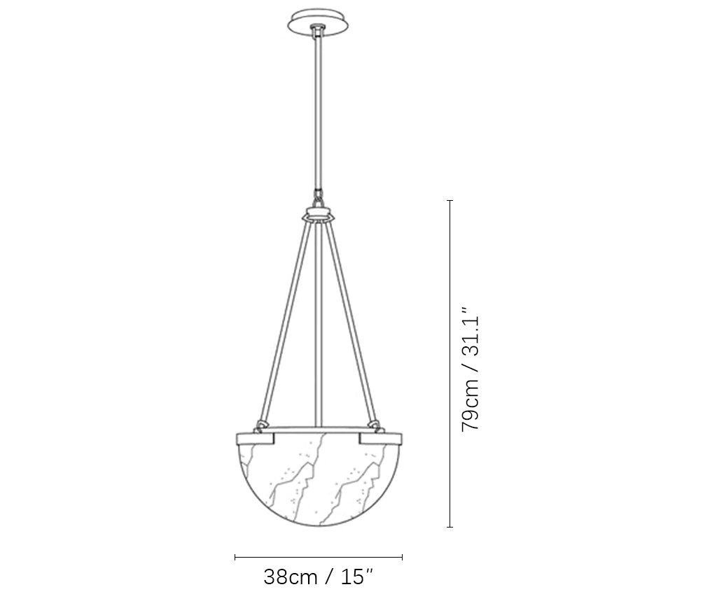 Semicircular Istar Alabaster Chandelier