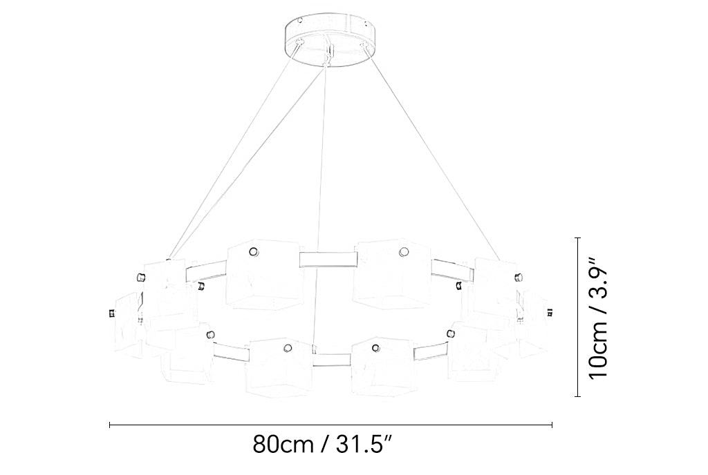 Diamond Shaped Alabaster Ring Chandelier