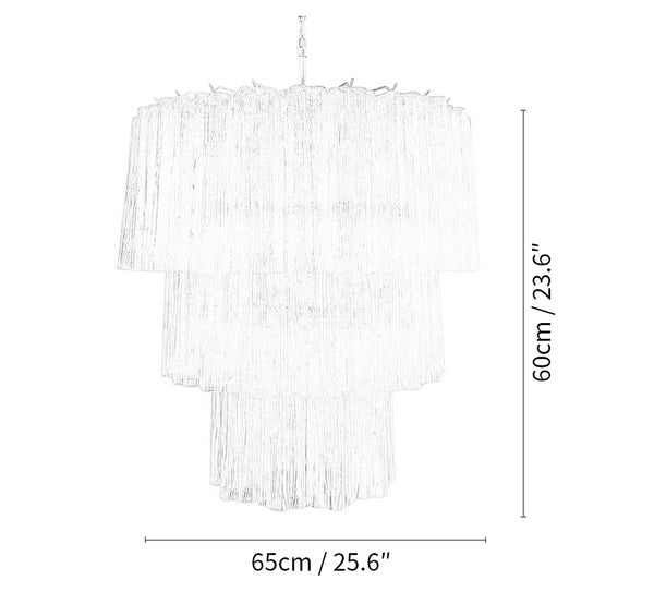 Murano Transparent Glass Tube Chandelier