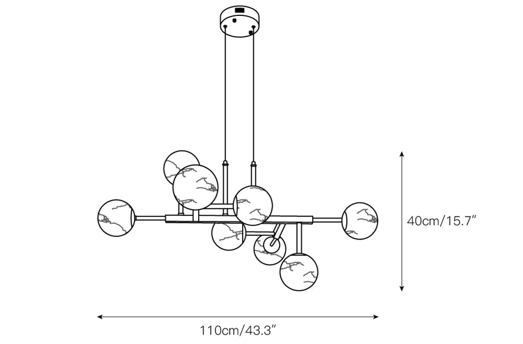 Elegant Ball Alabaster Chandelier