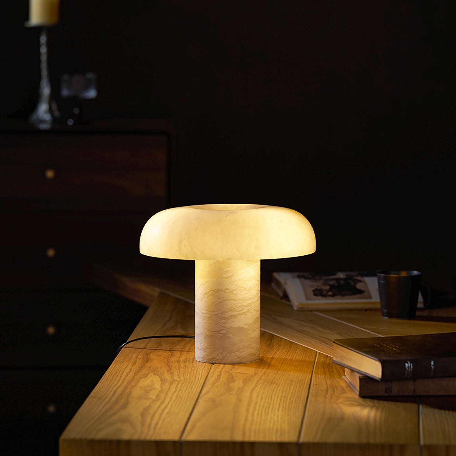 Mushroom Type Alabaster Table Lamp