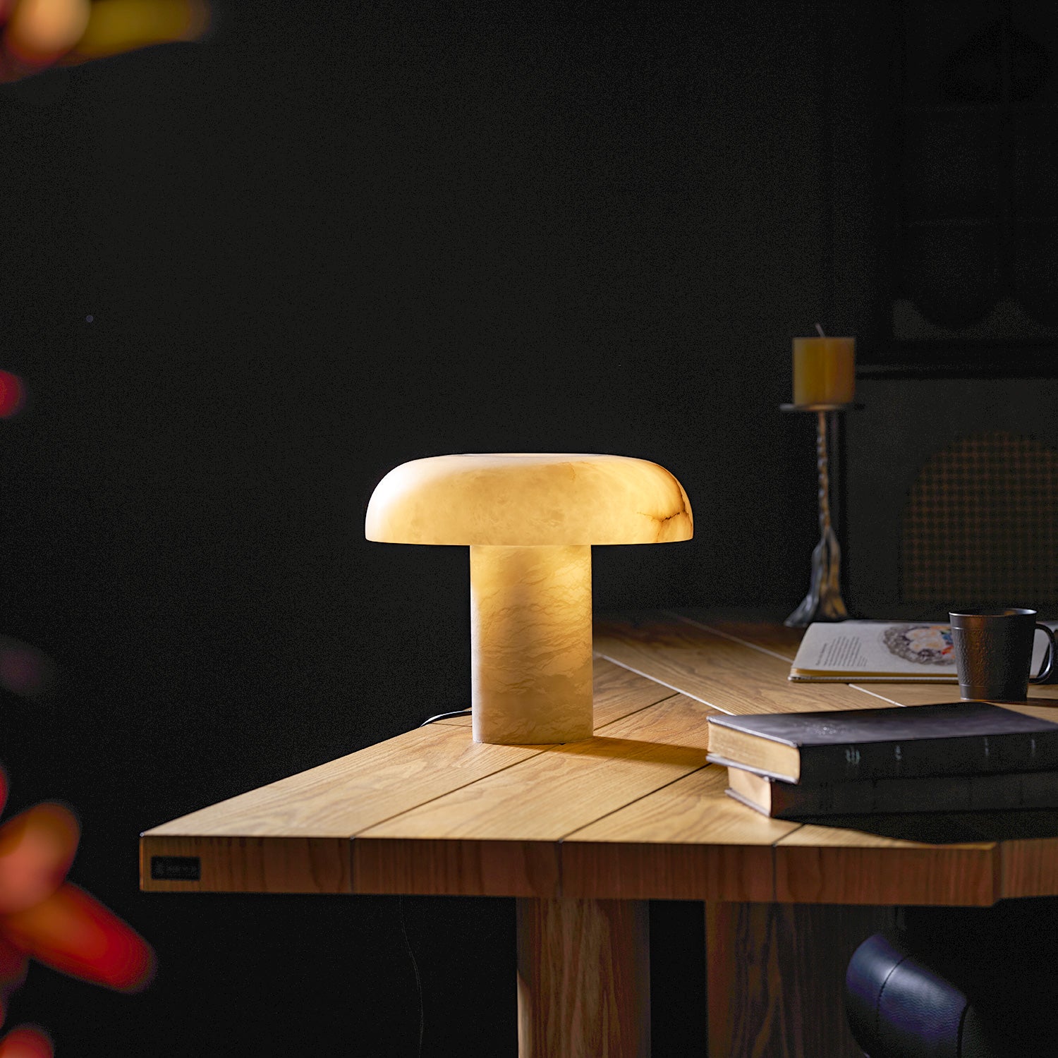 Mushroom Type Alabaster Table Lamp