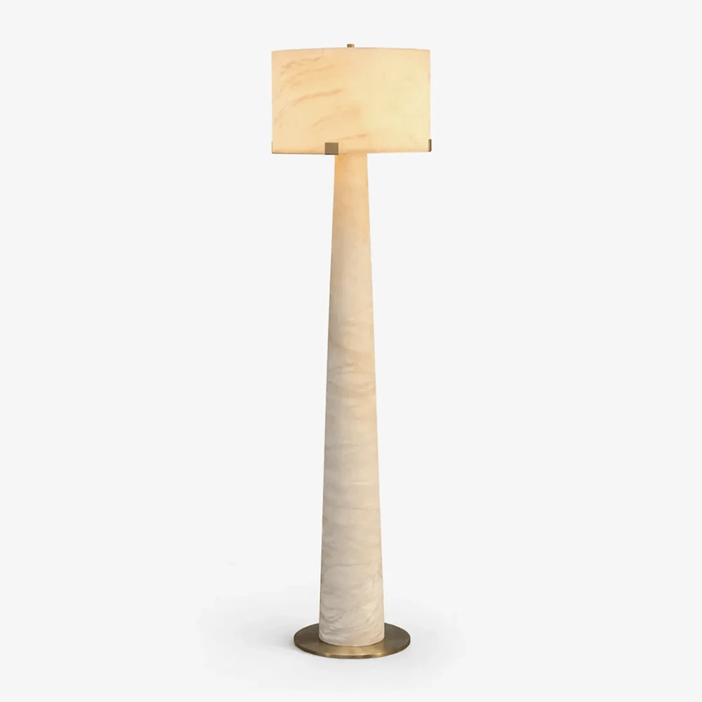 Verity Tapered Column Alabaster Floor Lamp