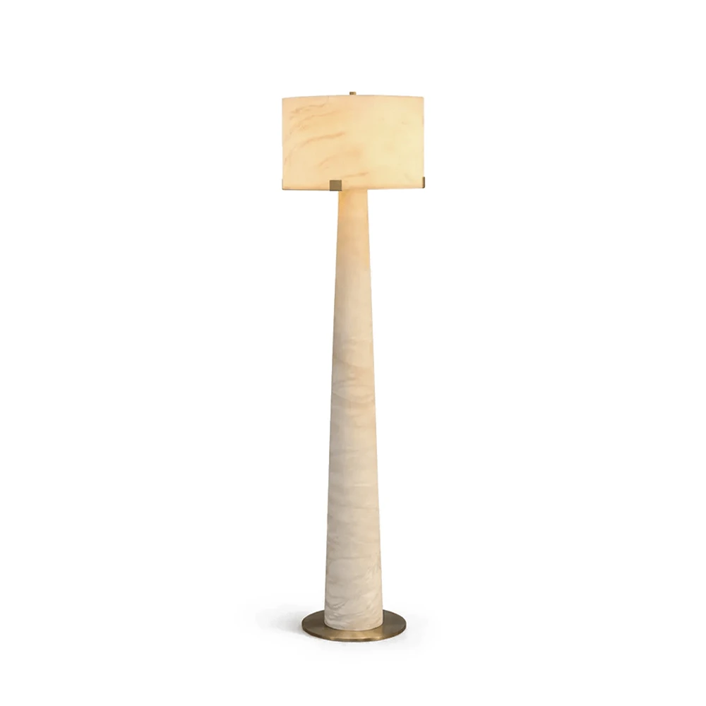 Verity Tapered Column Alabaster Floor Lamp