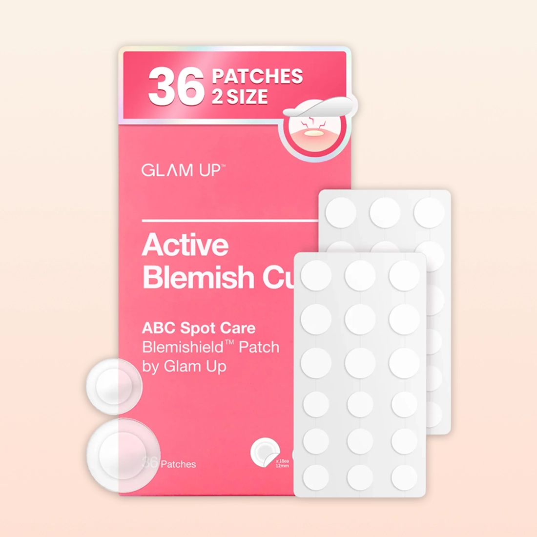 [GLAM UP] Hydrocolloid Blemish Pimple Zit Patches (36 Count/ 2 Sizes)
