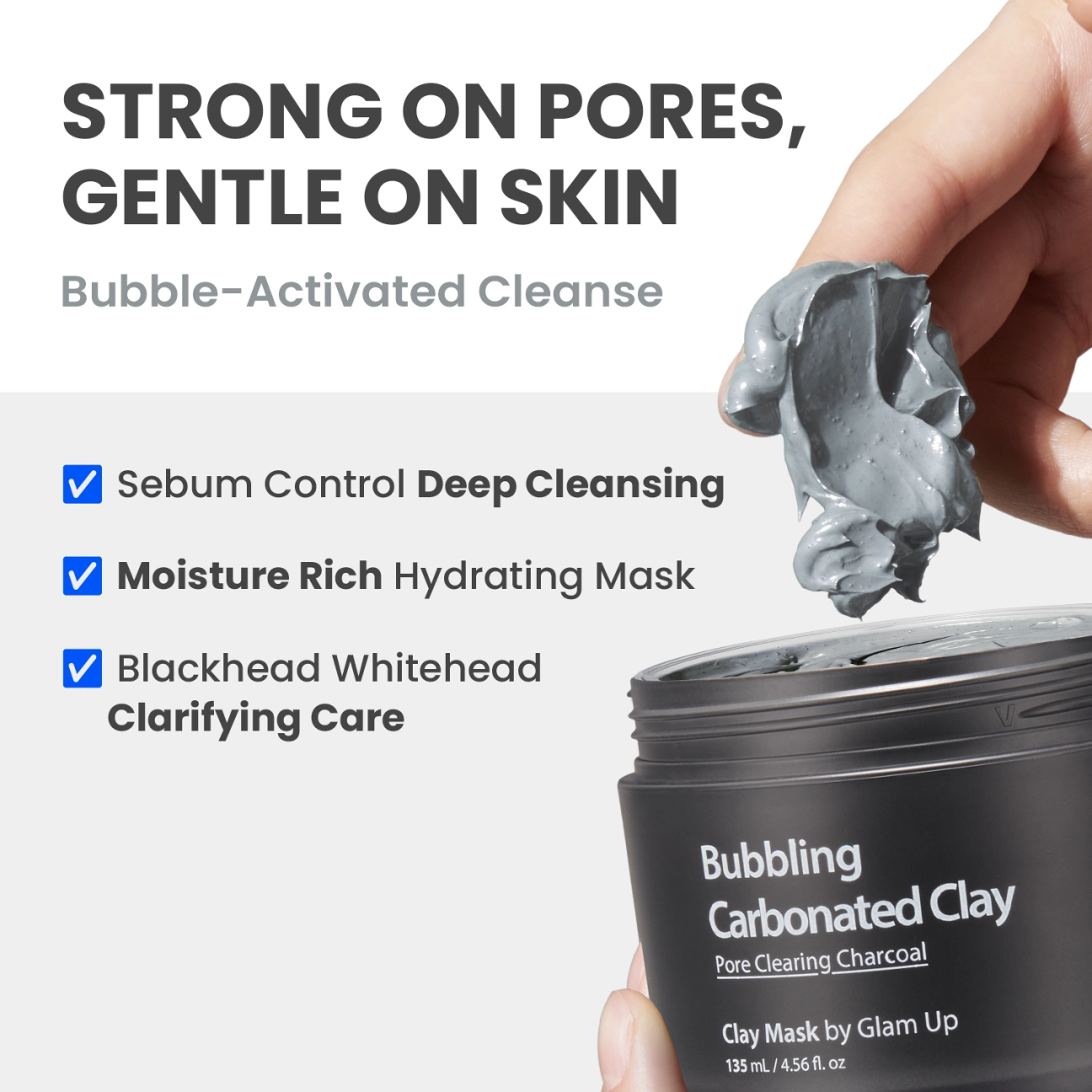 [GLAM UP] Clean Bubbling Carbonated Clay Mask for Face Purifying 135ml (4.56 Fl Oz)