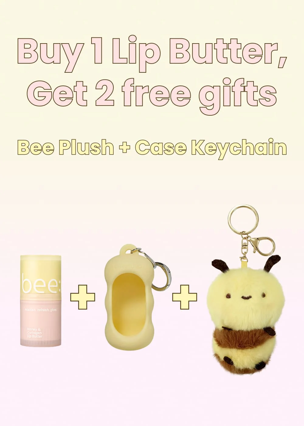 [bee:nuvo] Honey & Collagen Lip Butter Keychain Sett