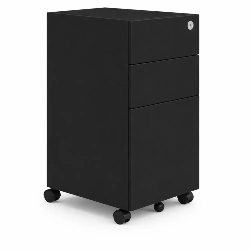 Cassettiera in acciaio nero 30x45x59 cm per archiviazione documenti