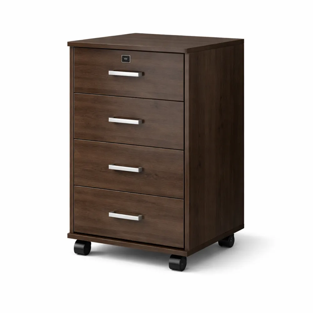 Comodino con cassetti e serratura, ideale per ogni ambiente, 65 cm