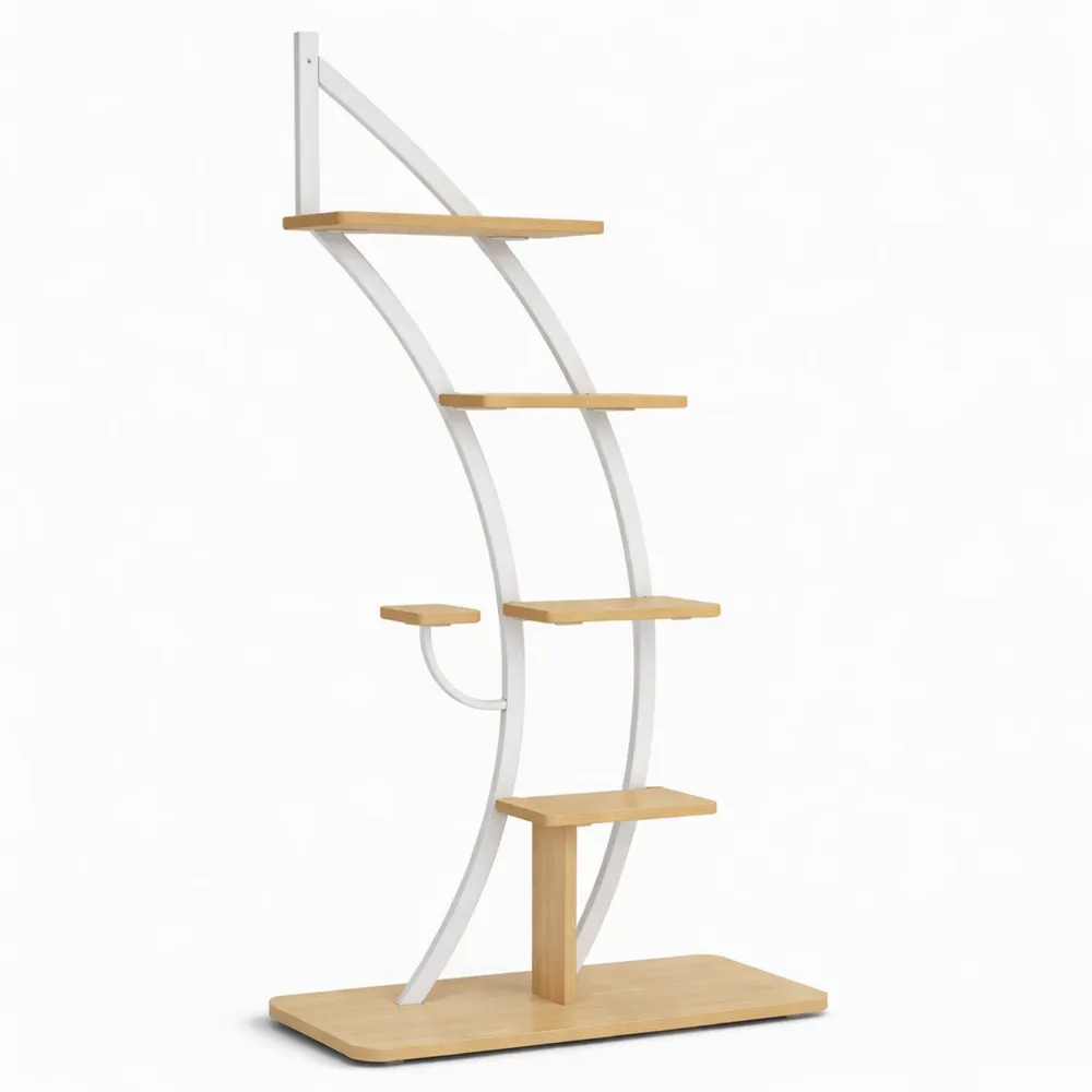 Scaffale Mezzaluna per Piante da Interni, Espositore Elegante per Decorazioni da Balcone