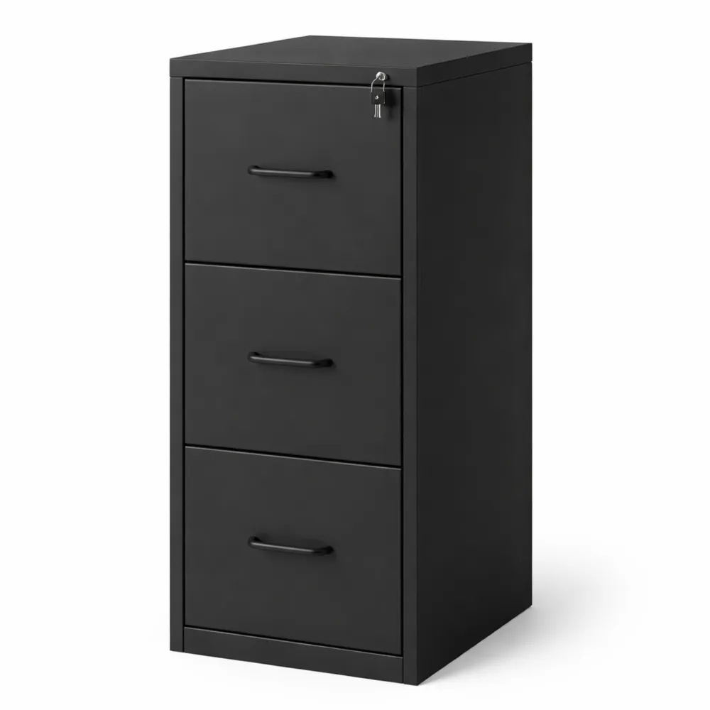 Schedario con 3 cassetti regolabili e serratura per ufficio