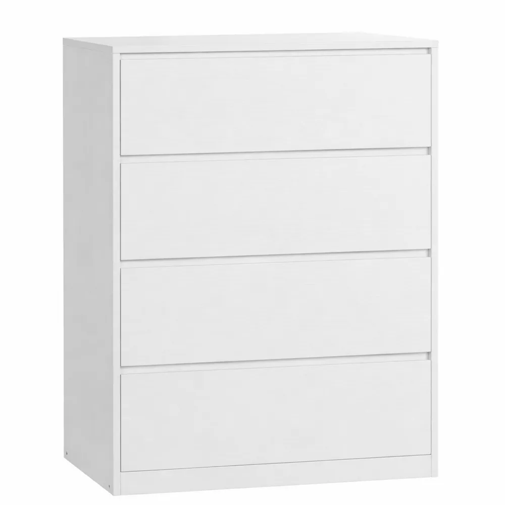 Cassettiera Moderna con 4 Cassetti, Bianco Neve, 40 x 60 x 97,4 cm