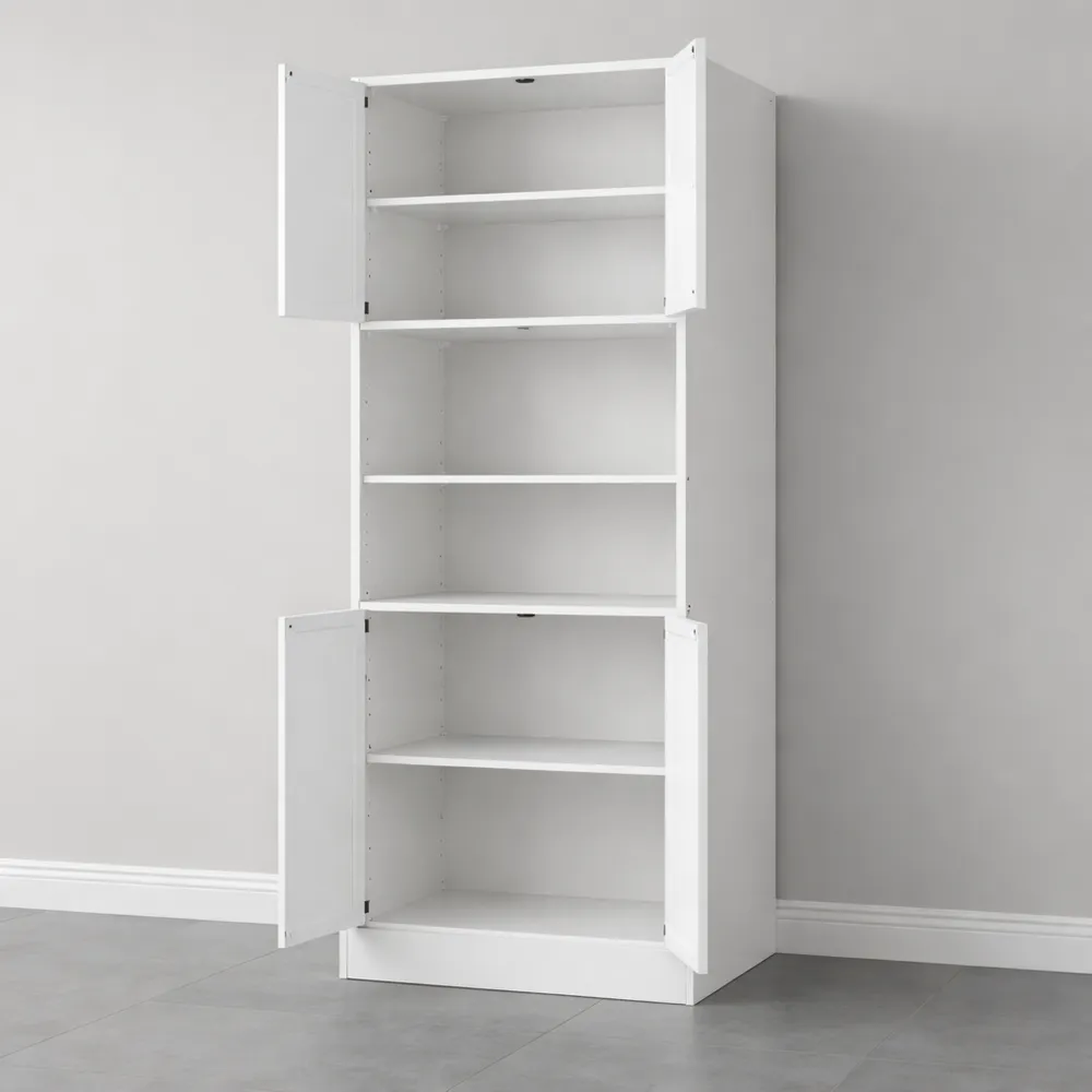 Armadio multifunzione bianco con ripiani e ante, salvaspazio alto per casa e ufficio, profondo 40 cm, 180,5 cm