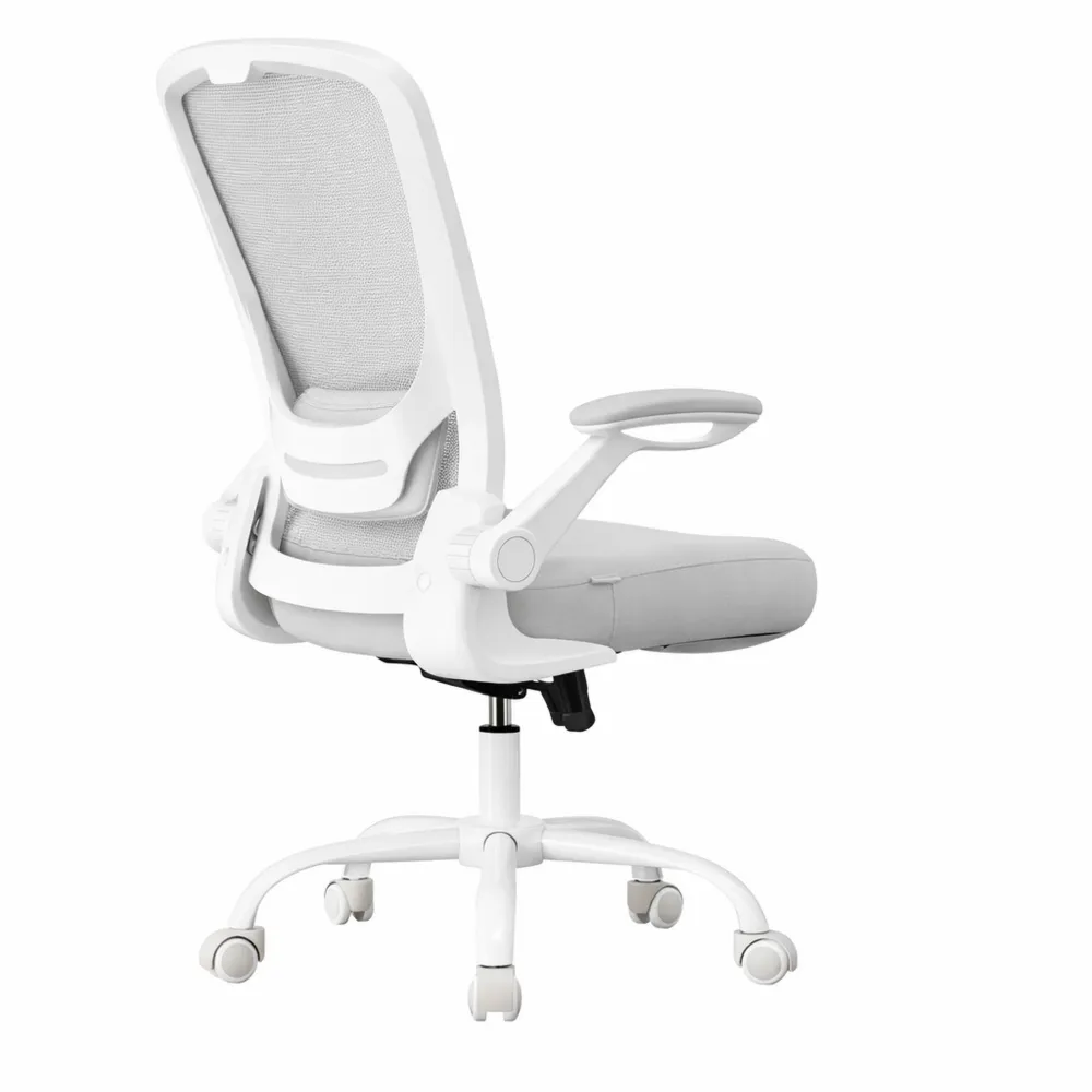 Sedia da Ufficio Ergonomica Girevole con Supporto Lombare e Braccioli Pieghevoli