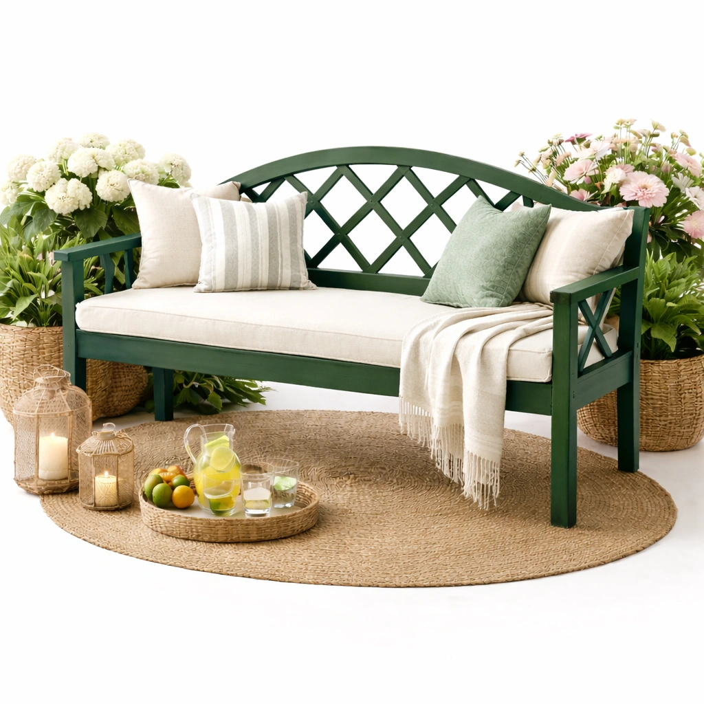 Gartenbank Gruen Holz Klassisch-zrivon