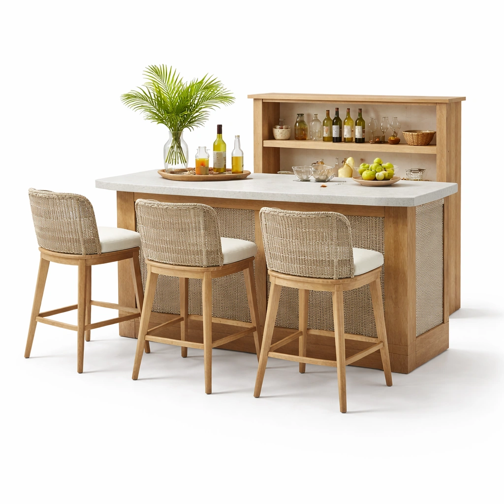 Outdoor Bar Set Natur Holz Klassisch-zrivon