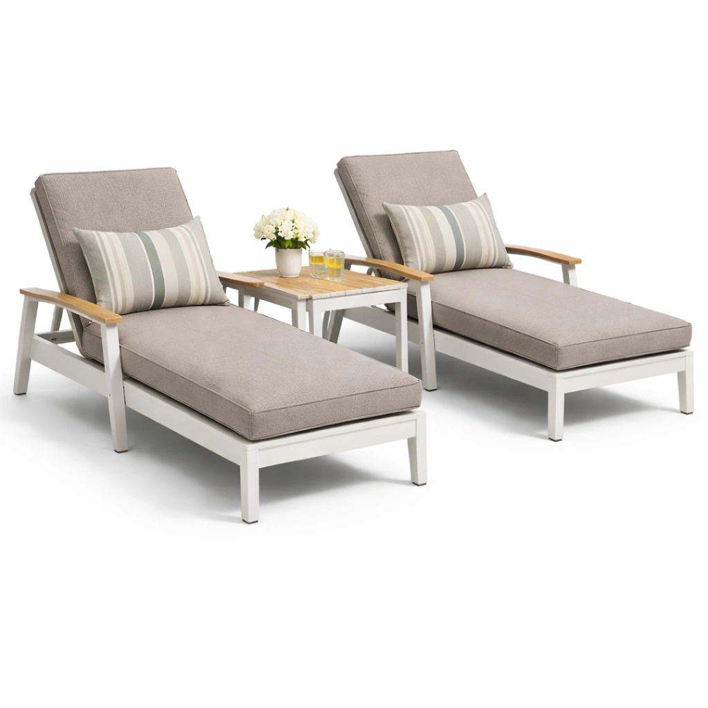 Outdoor Liegen Set Weiss Modern-zrivon