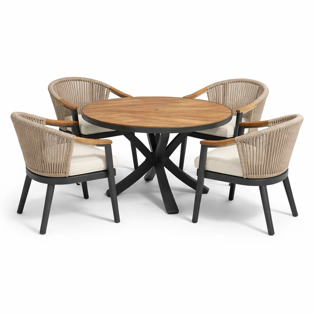 Outdoor Essgruppe Rund Natur Modern-zrivon