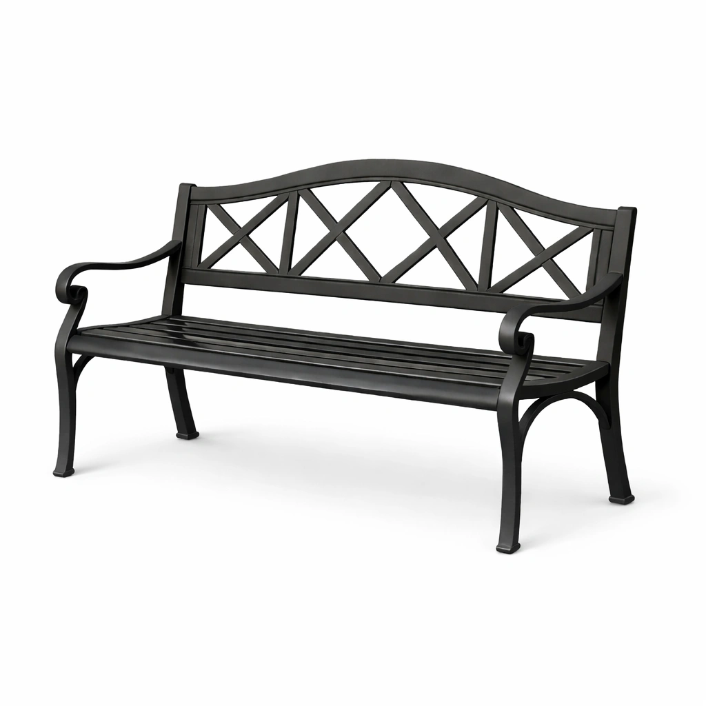 Metall Gartenbank Schwarz-oravoa