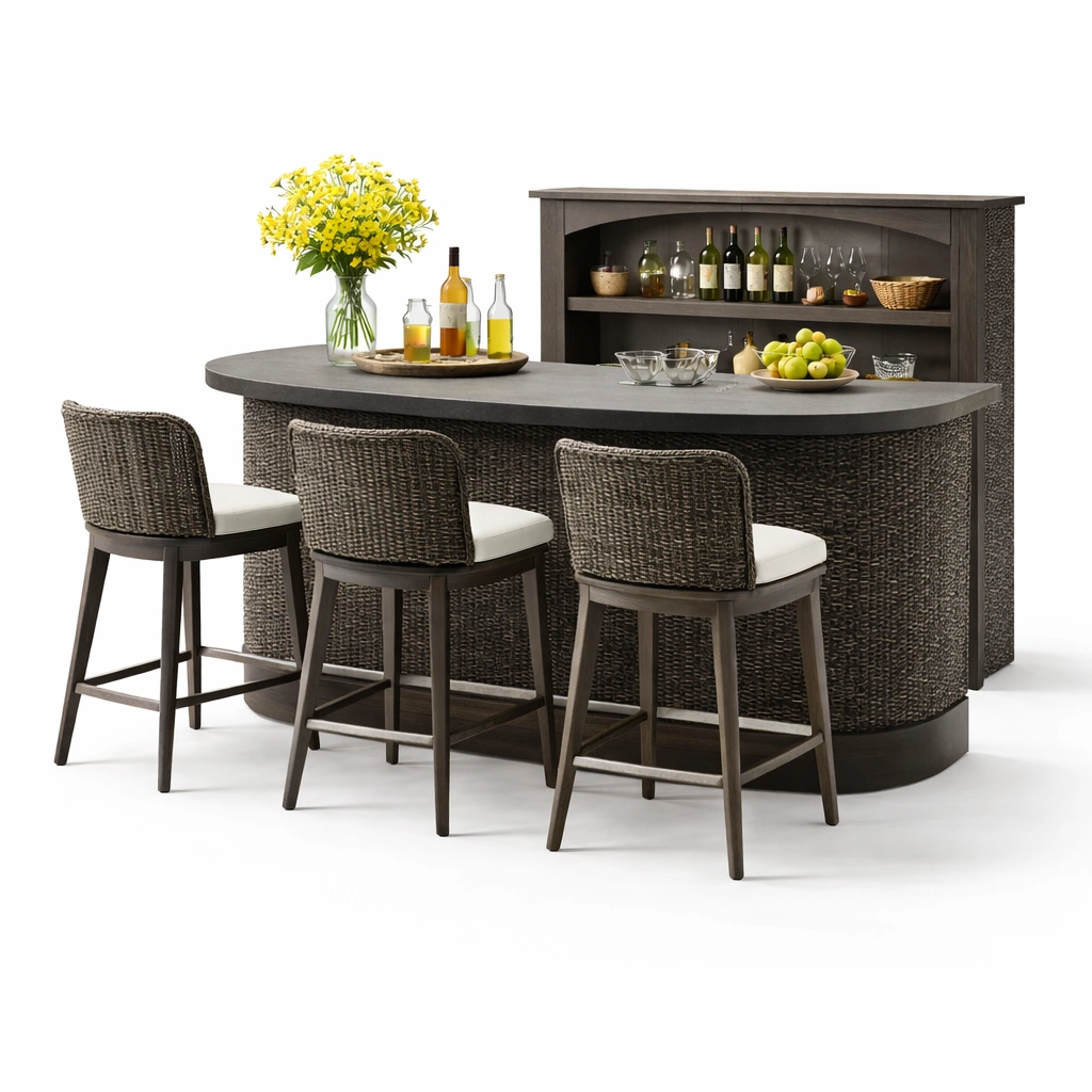 Outdoor Bar Theke Dunkelgrau-oravoa