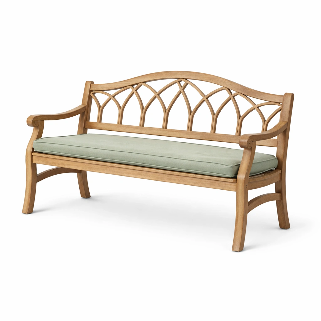 Gartenbank Holz Natur mit Polster-yelnora