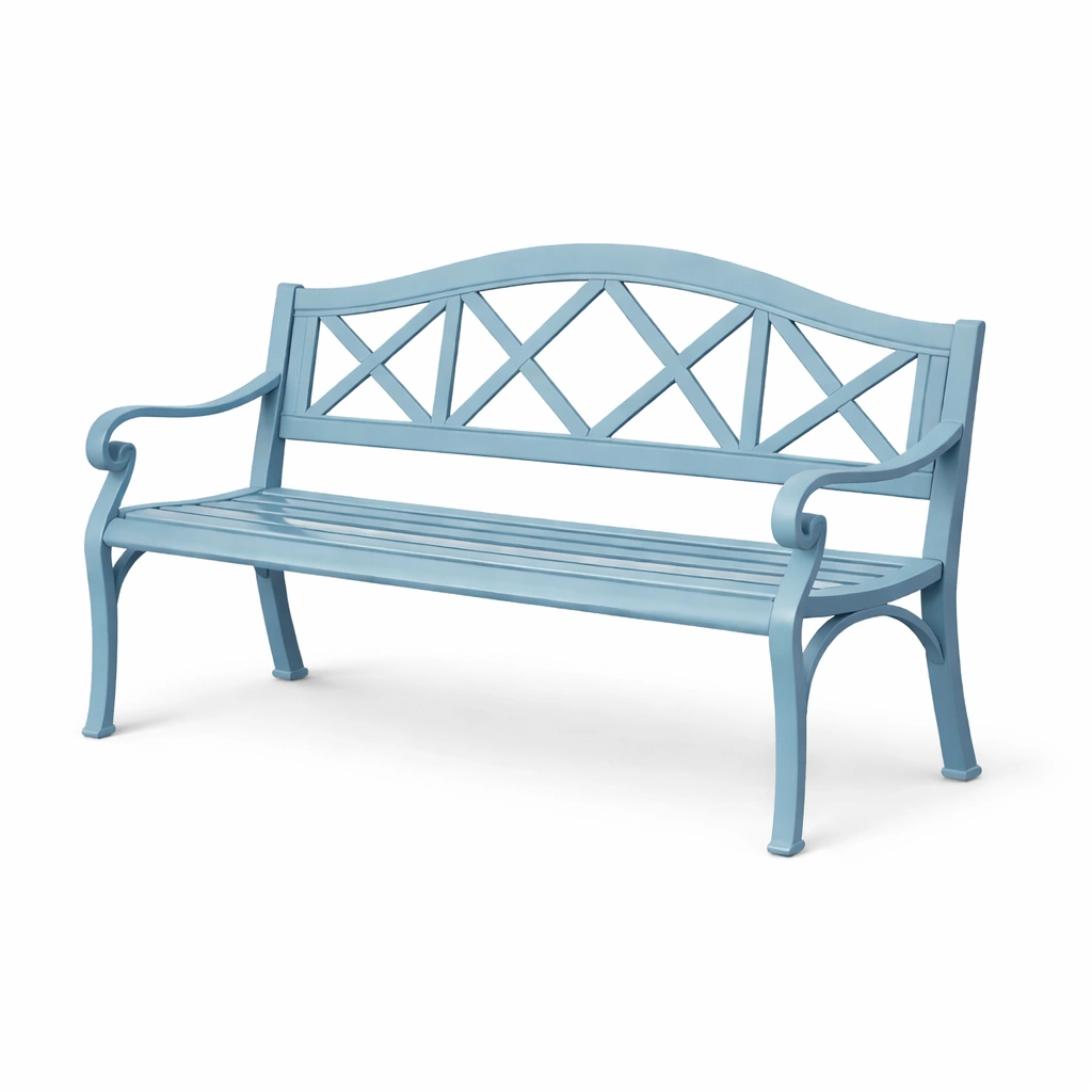 Gartenbank Holz Blau-yelnora