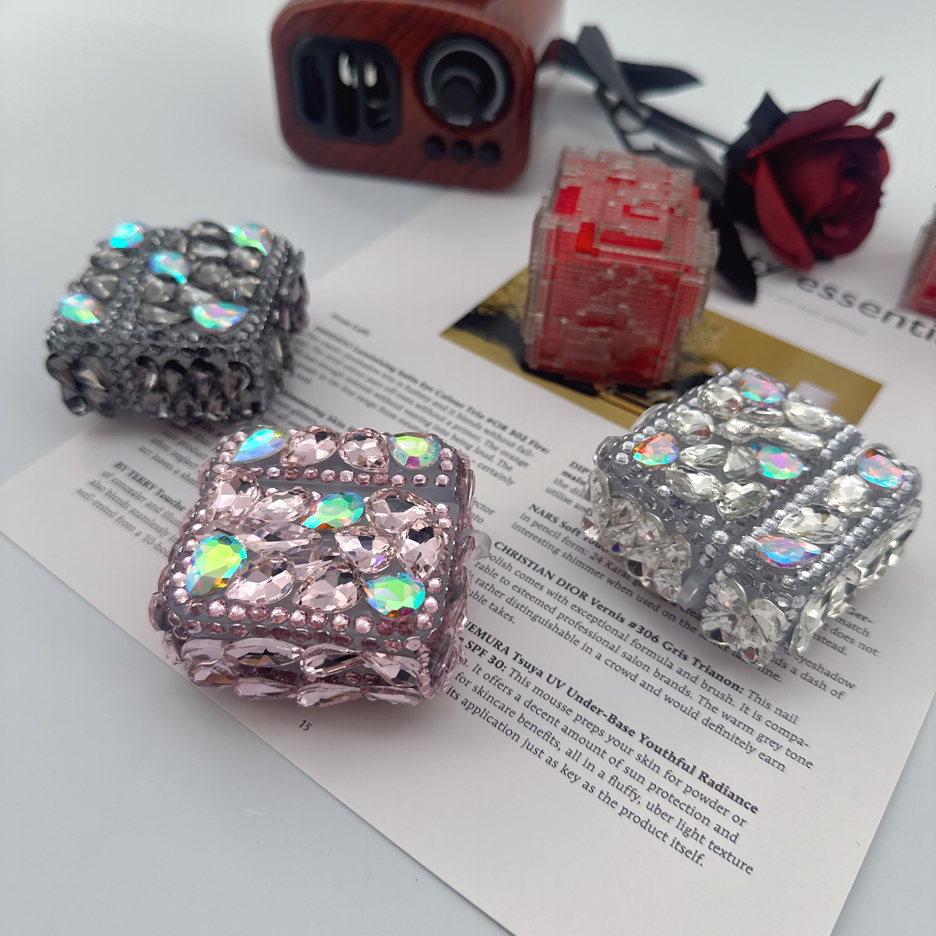 Handcrafted Dazzling Full-rhinestone Earphone Case for AirPods 1 2 3 4 pro1 2 3