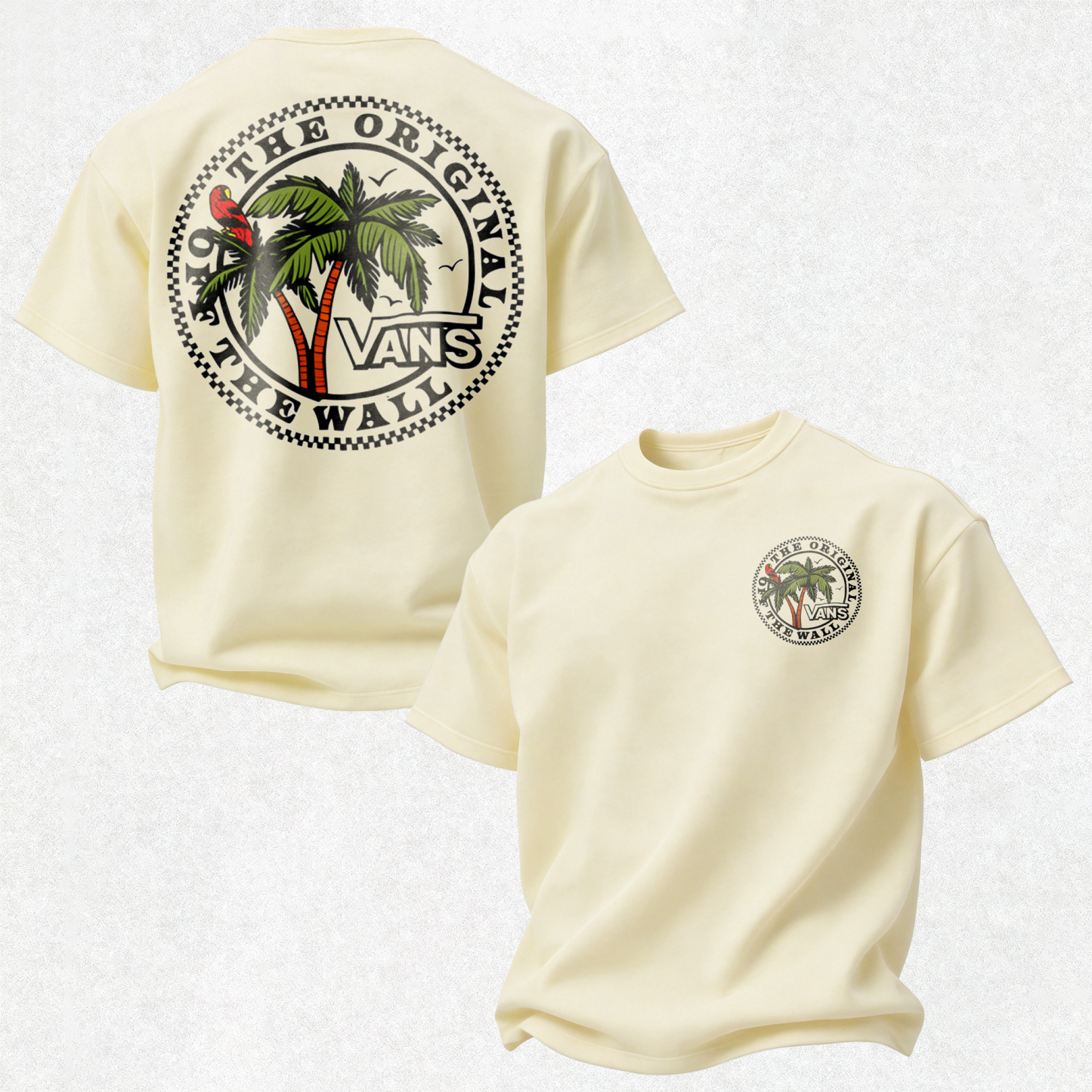 The Original Vans Off The Wall Printed Oversized Unisex T-shirt