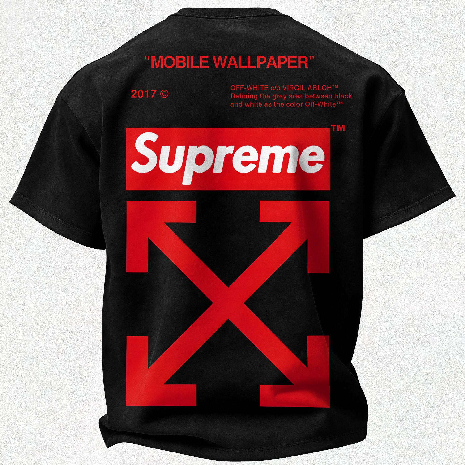 Supreme x Off-White Printed Oversized Unisex T-shirt