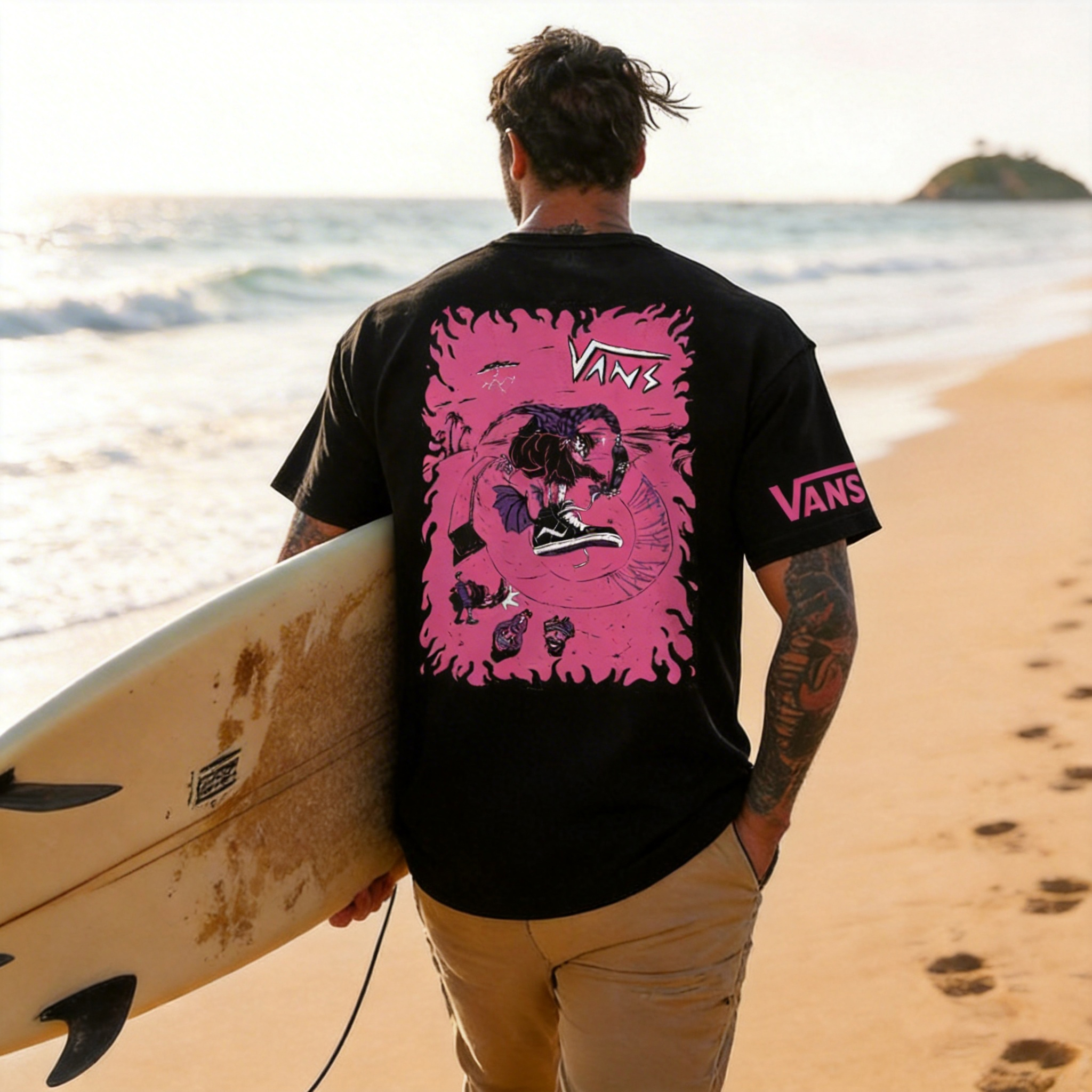 Vintage Vans Off The Wall Printed Oversized Unisex T-shirt