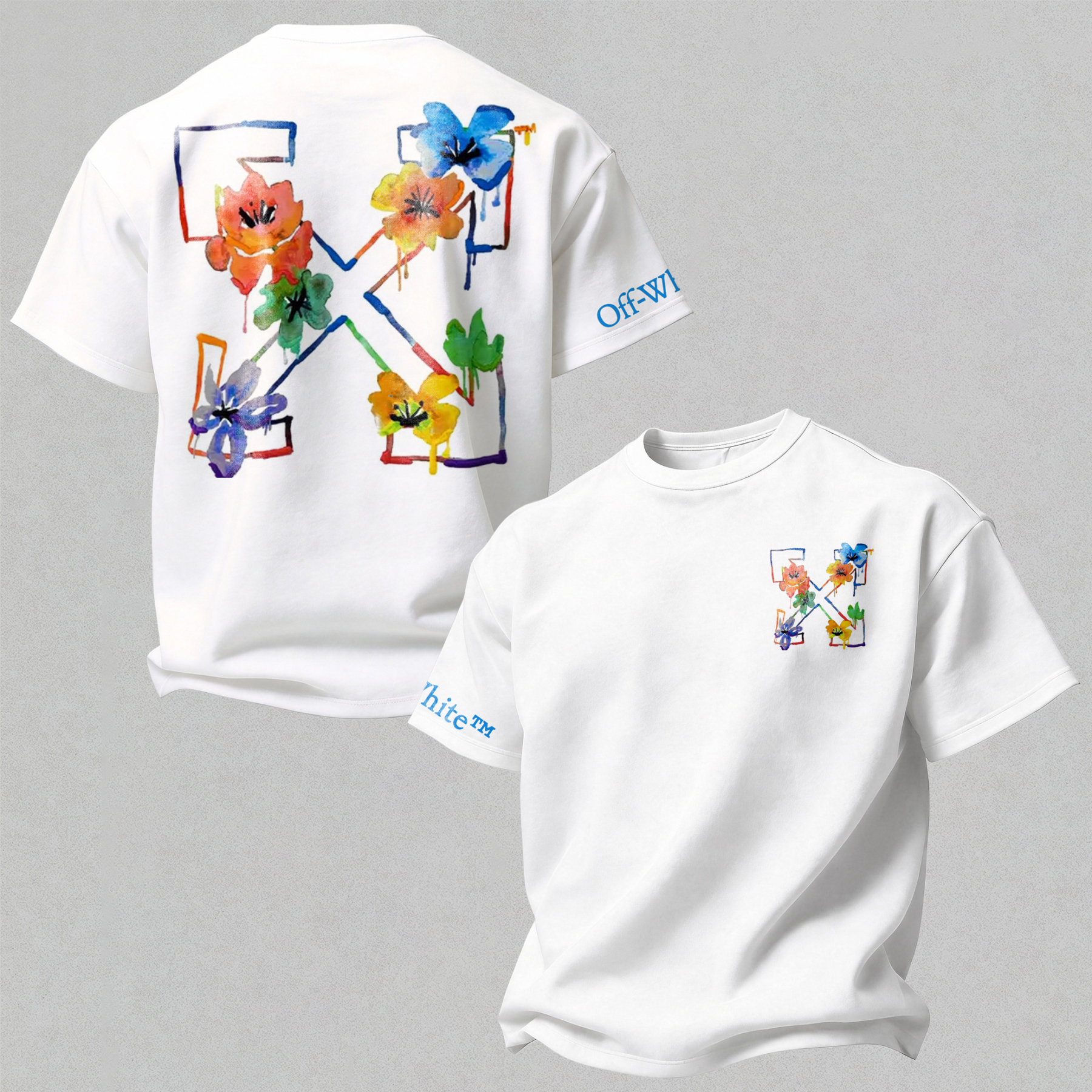 Off-White Floral Arrows Printed Oversized Unisex T-shirt