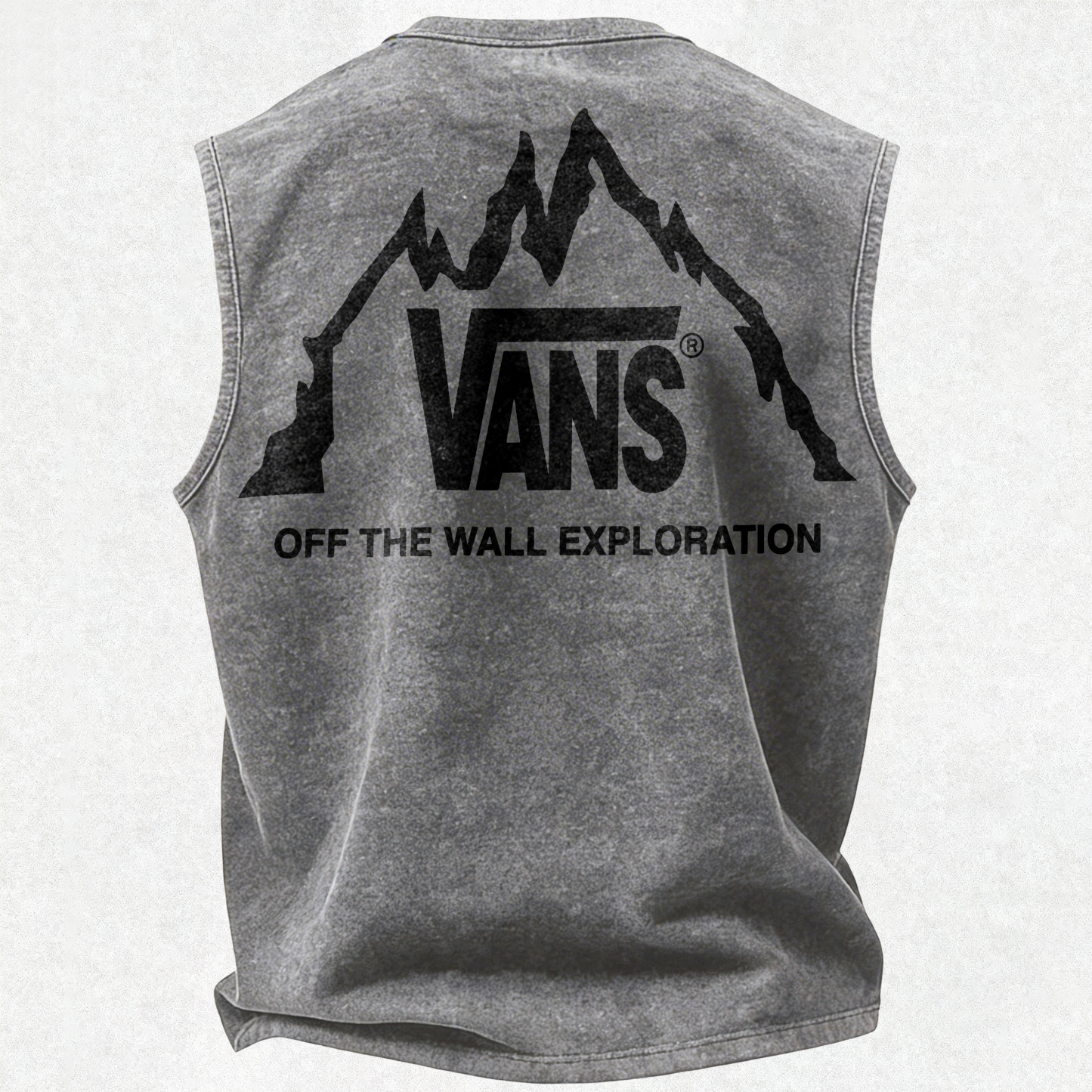 Vintage Street Fashion Print washed Tank