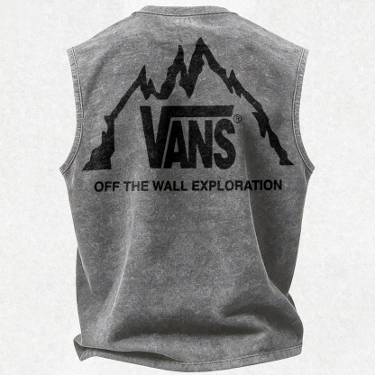 Vintage Street Fashion Print washed Tank