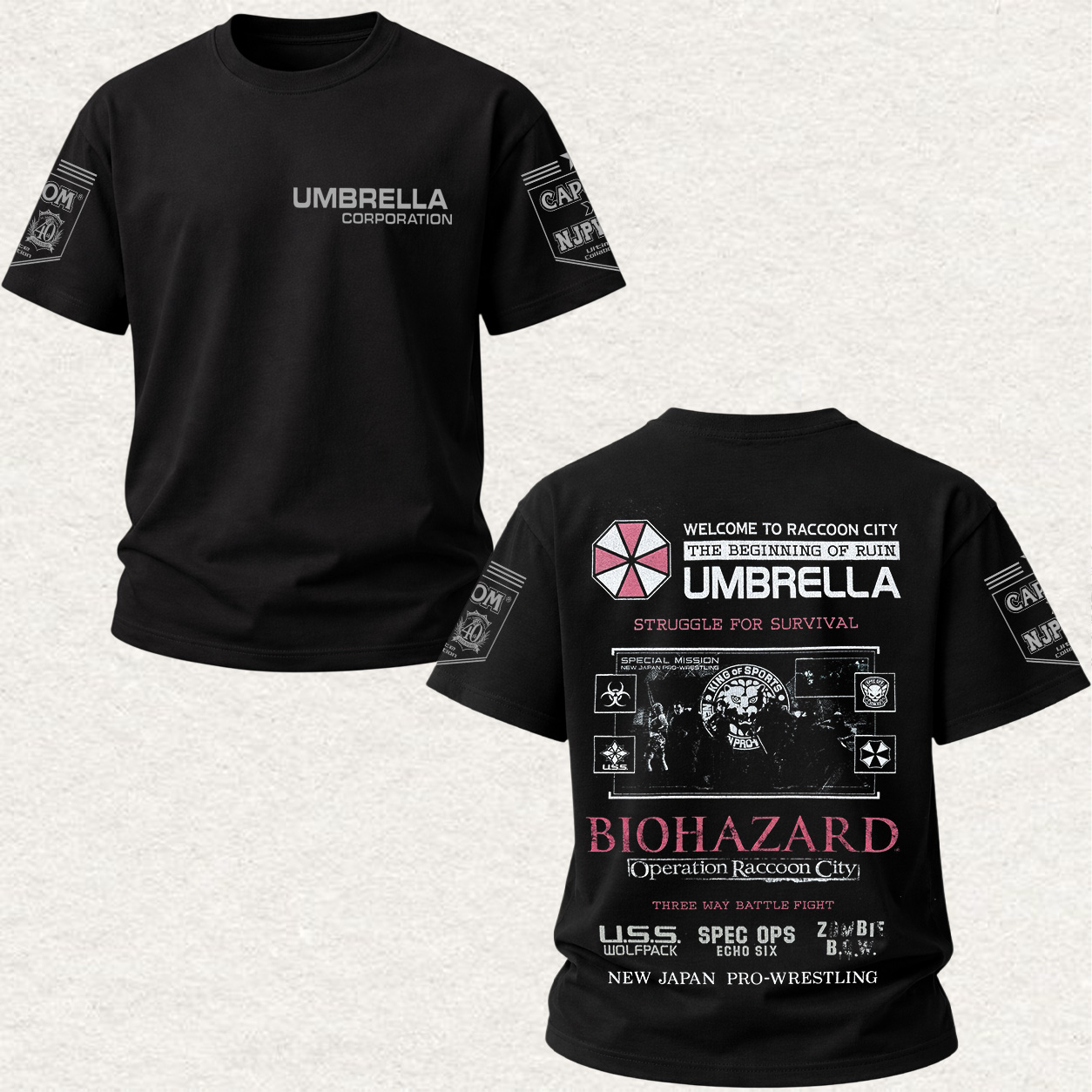 Resident Evil Umbrella Corporation Printed Oversized Unisex T-shirt