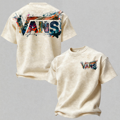 Street Fashion Printed Unisex Washed T-Shirt