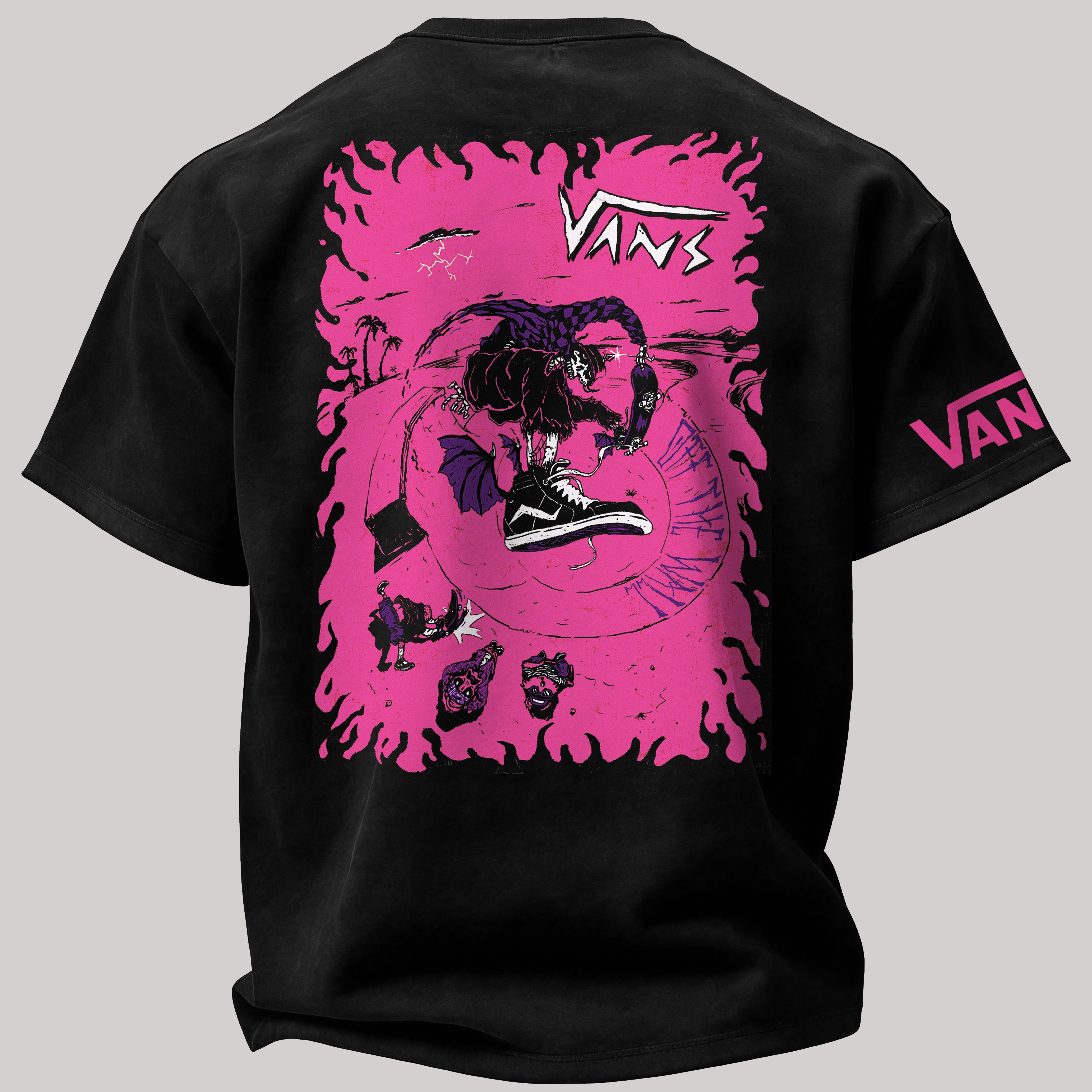 Vintage Vans Off The Wall Printed Oversized Unisex T-shirt