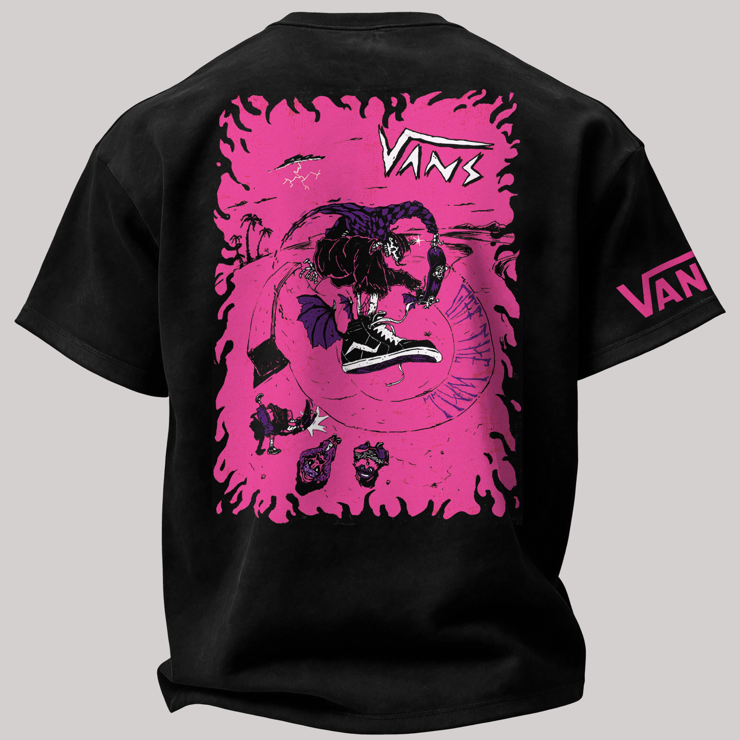 Vintage Vans Off The Wall Printed Oversized Unisex T-shirt