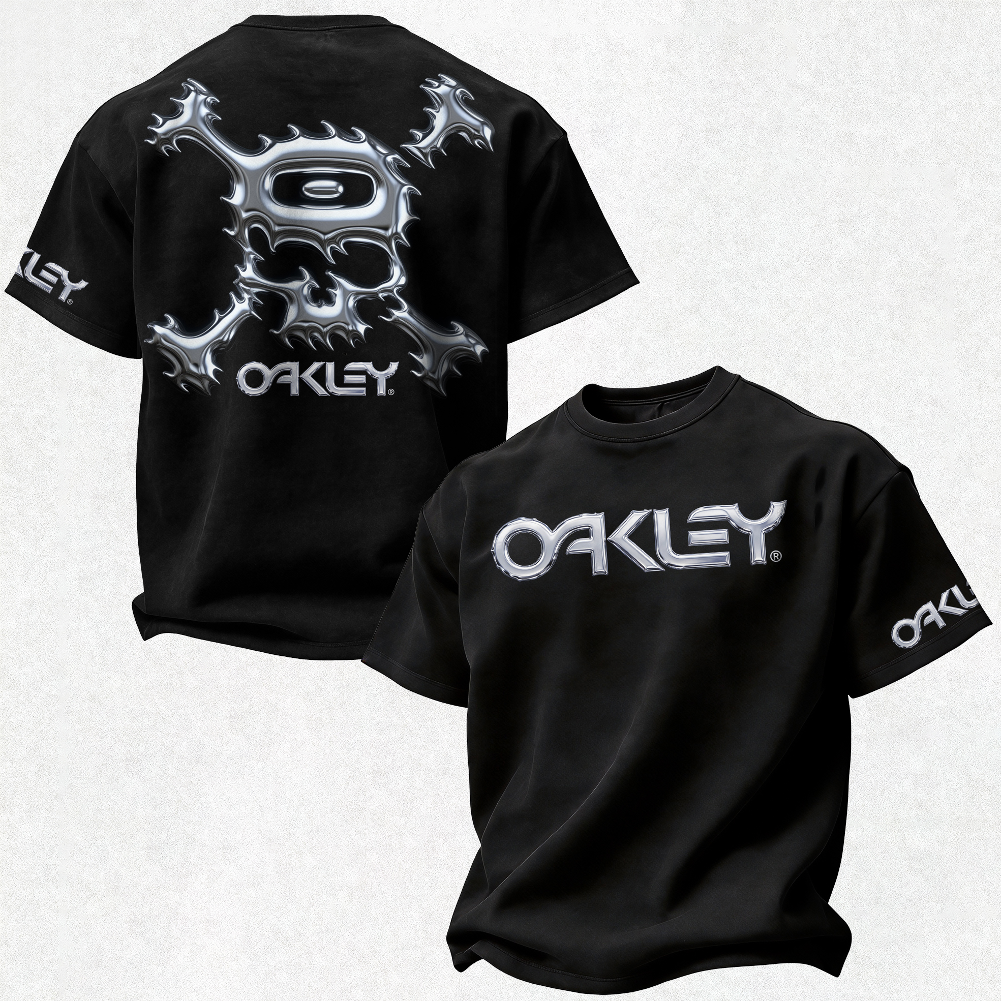 Street Fashion Skull Printed Oversized Unisex T-shirt