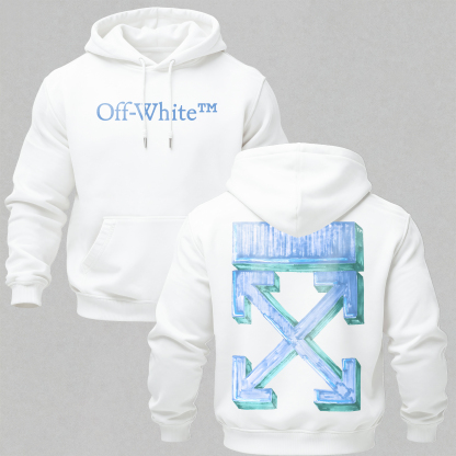 Off-White Printed Fleece-lined Unisex Hoodie