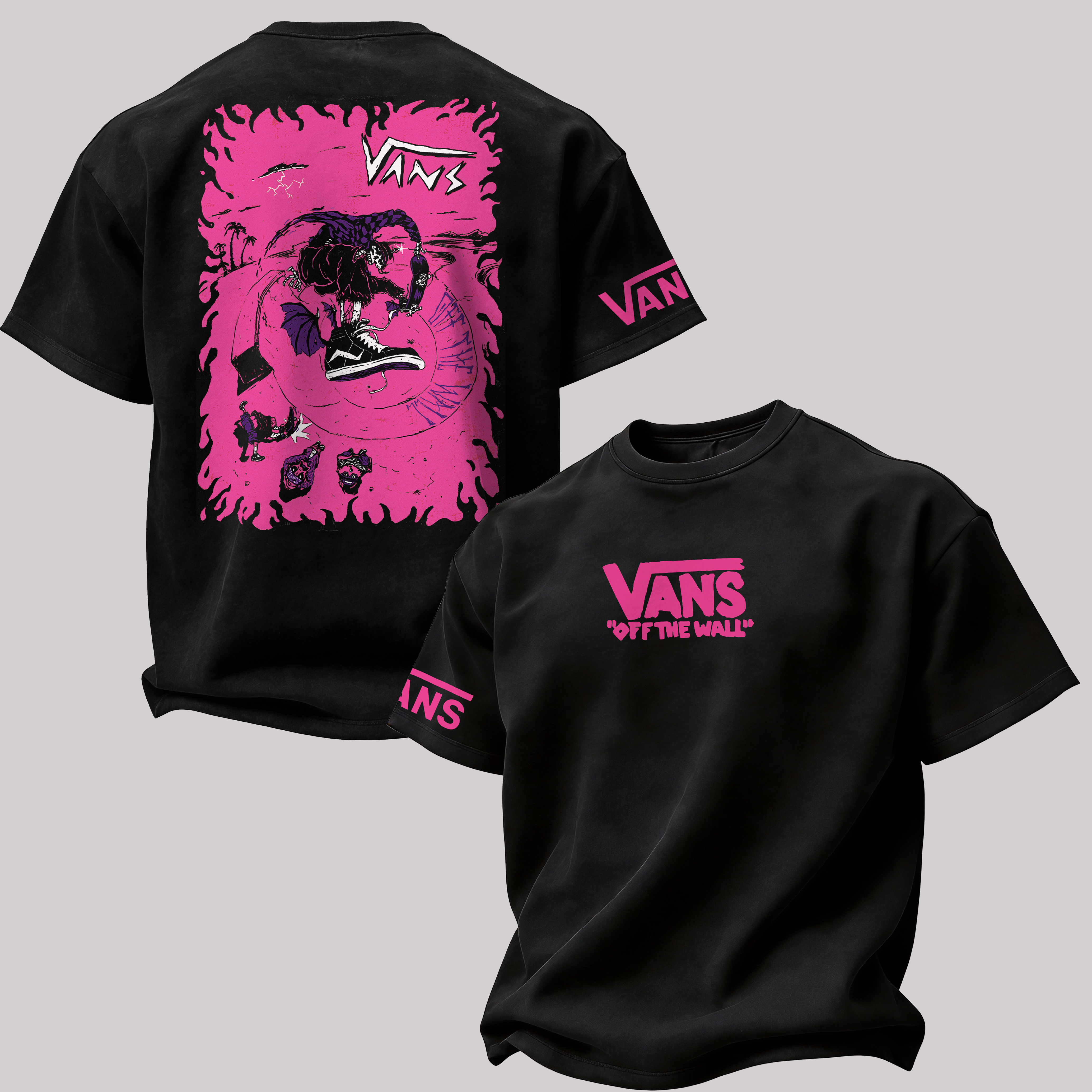 Vintage Vans Off The Wall Printed Oversized Unisex T-shirt