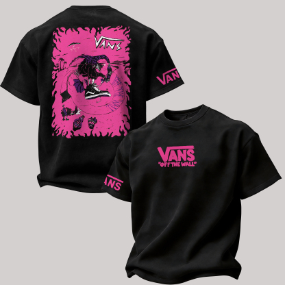 Vintage Vans Off The Wall Printed Oversized Unisex T-shirt