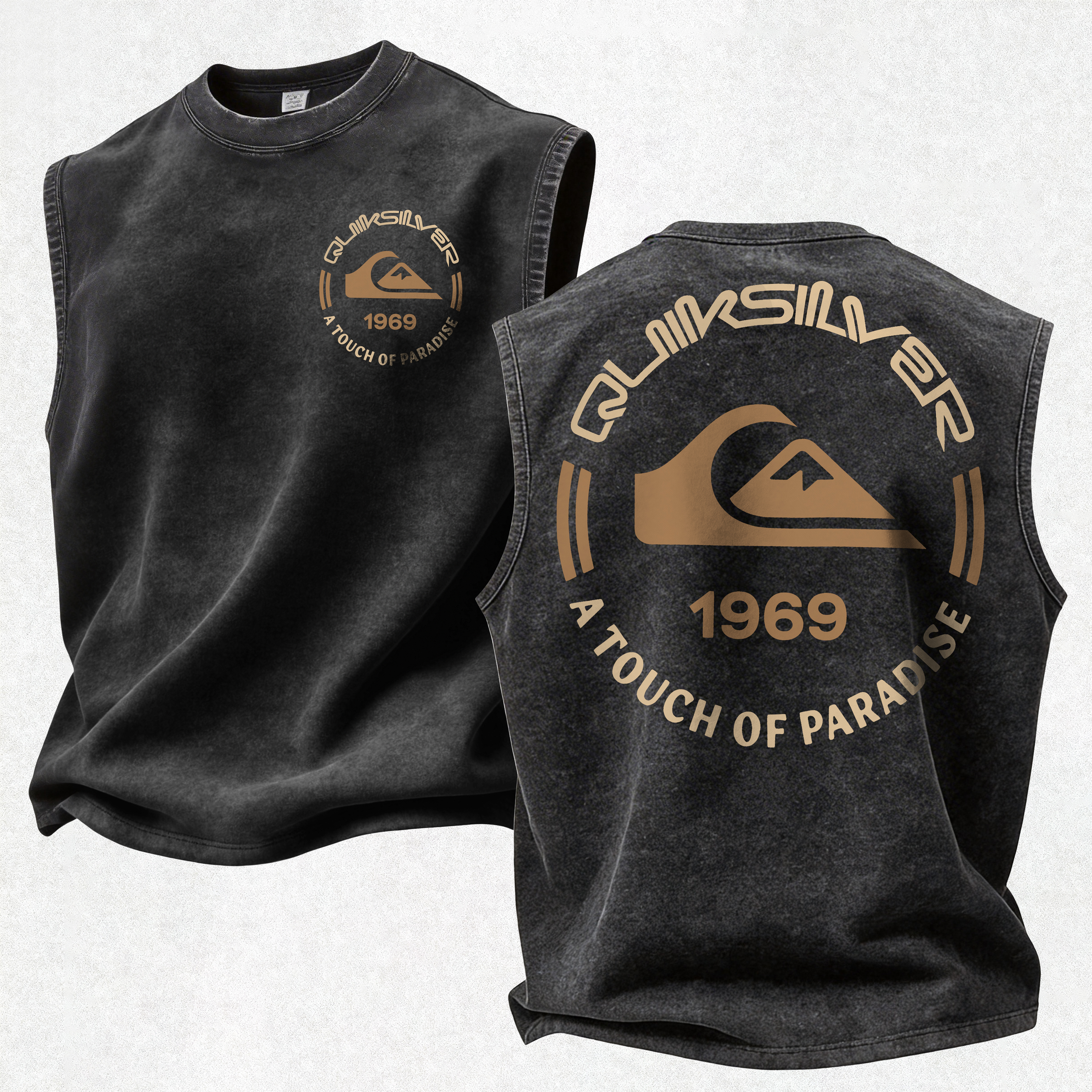 Vintage Surfing Print washed Tank