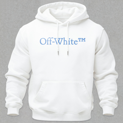 Off-White Printed Fleece-lined Unisex Hoodie