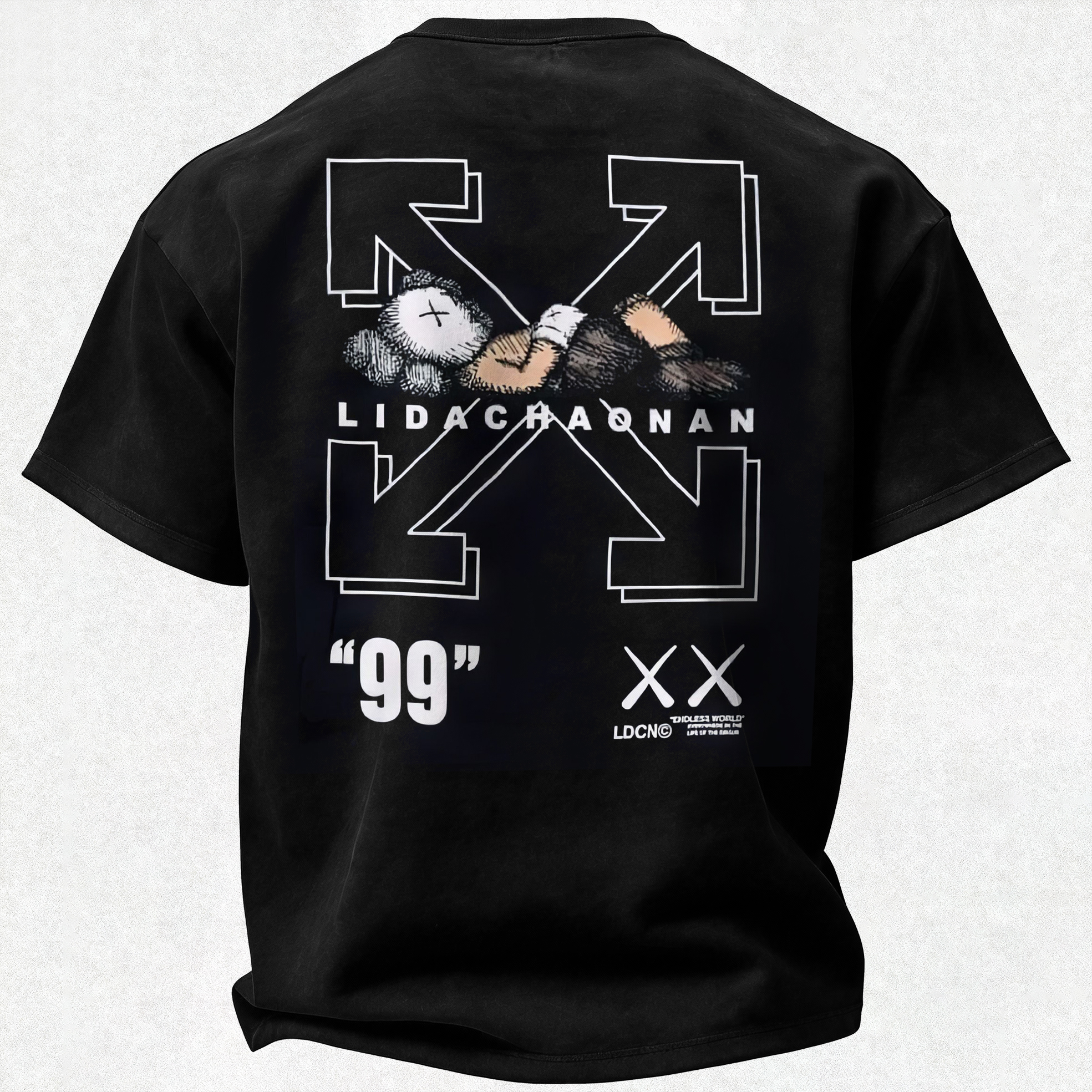 KAWS Off-White Printed Oversized Unisex T-shirt