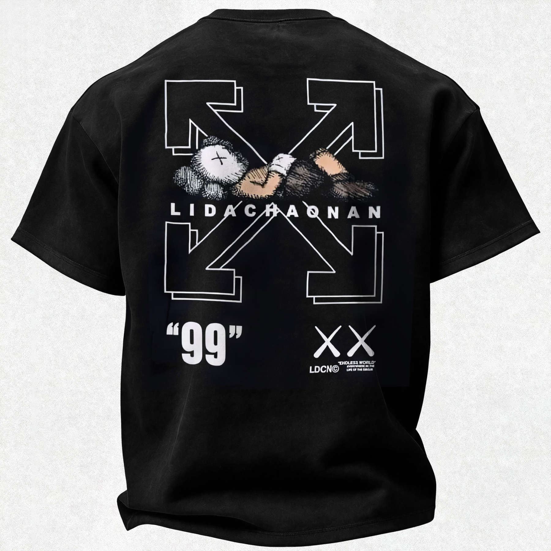 KAWS Off-White Printed Oversized Unisex T-shirt
