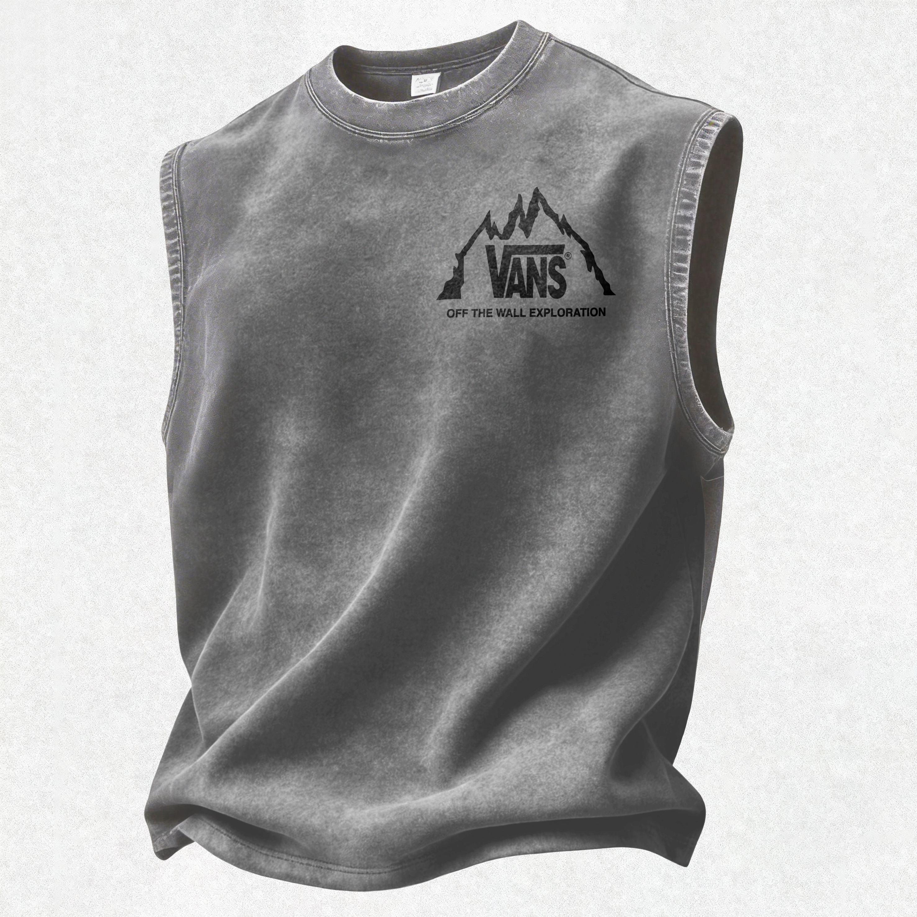 Vintage Street Fashion Print washed Tank