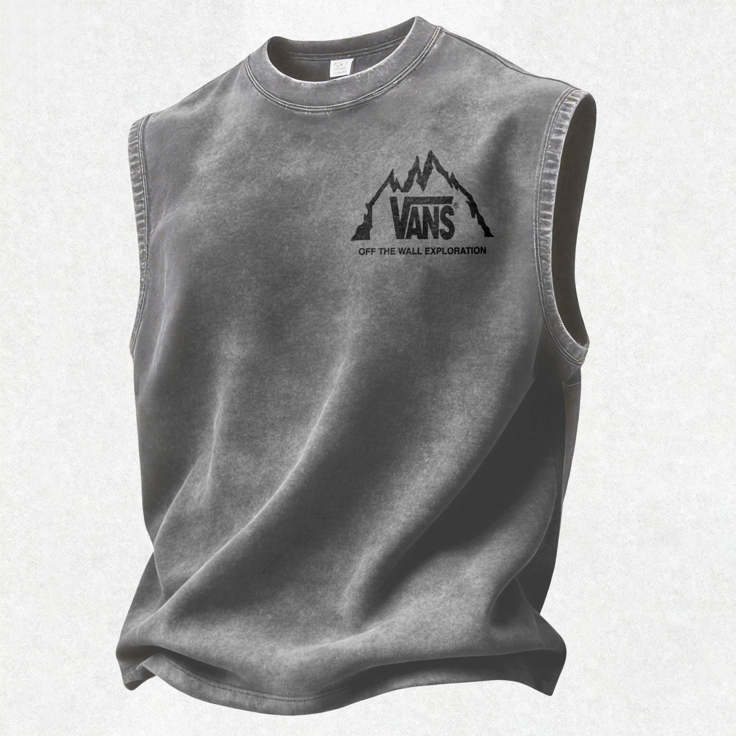 Vintage Street Fashion Print washed Tank