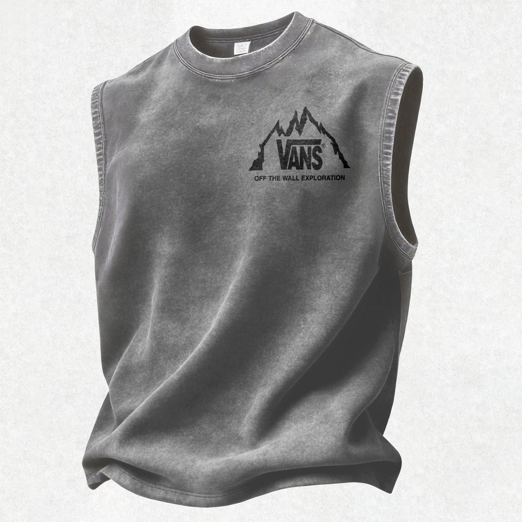 Vintage Street Fashion Print washed Tank