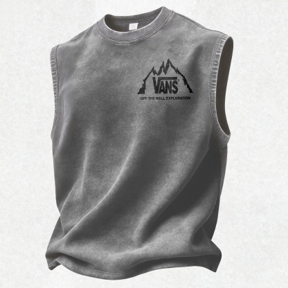 Vintage Street Fashion Print washed Tank