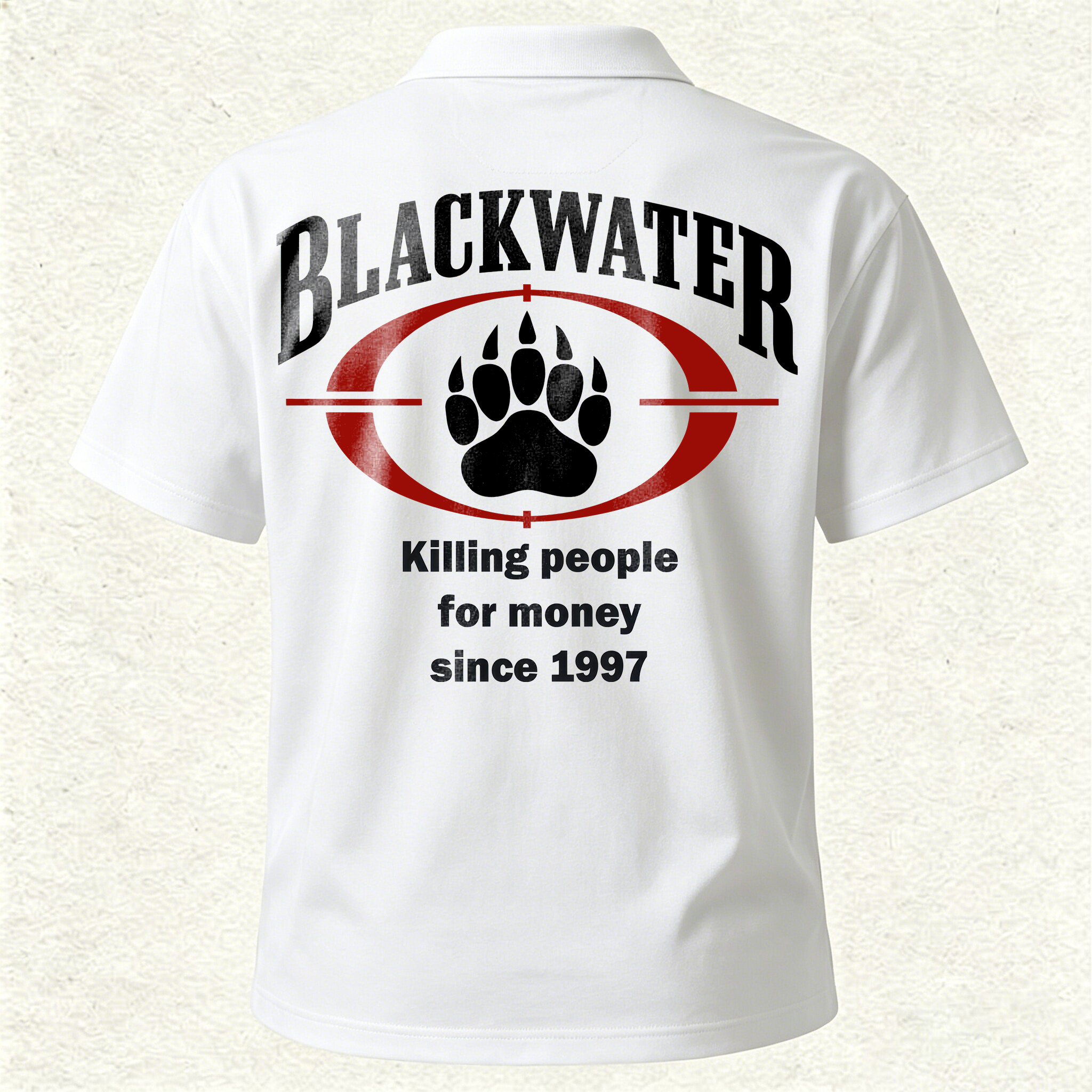 Blackwater Killing People for Money Since 1997 Printed Men's Polo Shirt